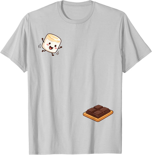 Funny Smores Marshmallow Chocolate Cracker Camping Camper T-Shirt - T-Shirt | Ash