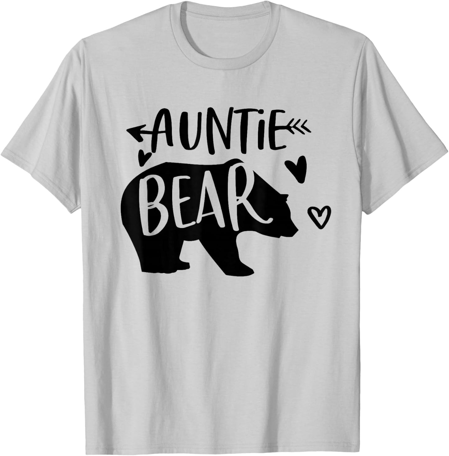 Auntie Bear Cute Family Aunt Shirt Bear Gift T-Shirt - T-Shirt | Ash