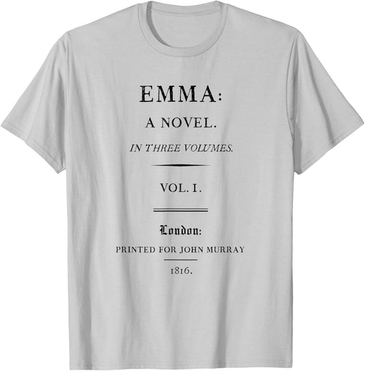 Emma by Jane Austen Title Page Literary Book Shirt T-Shirt - T-Shirt | Ash
