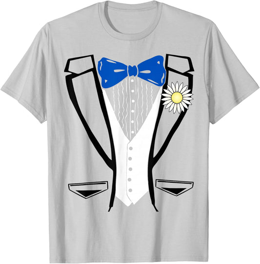 Funny Tuxedo | Powder Blue Vintage Tuxedo T-Shirt - T-Shirt | Ash