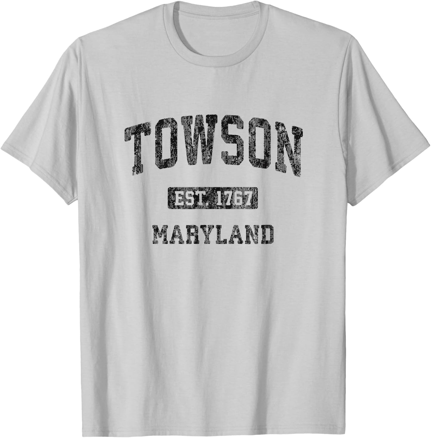 Towson Maryland MD Vintage Athletic Sports Design T-Shirt - T-Shirt | Ash