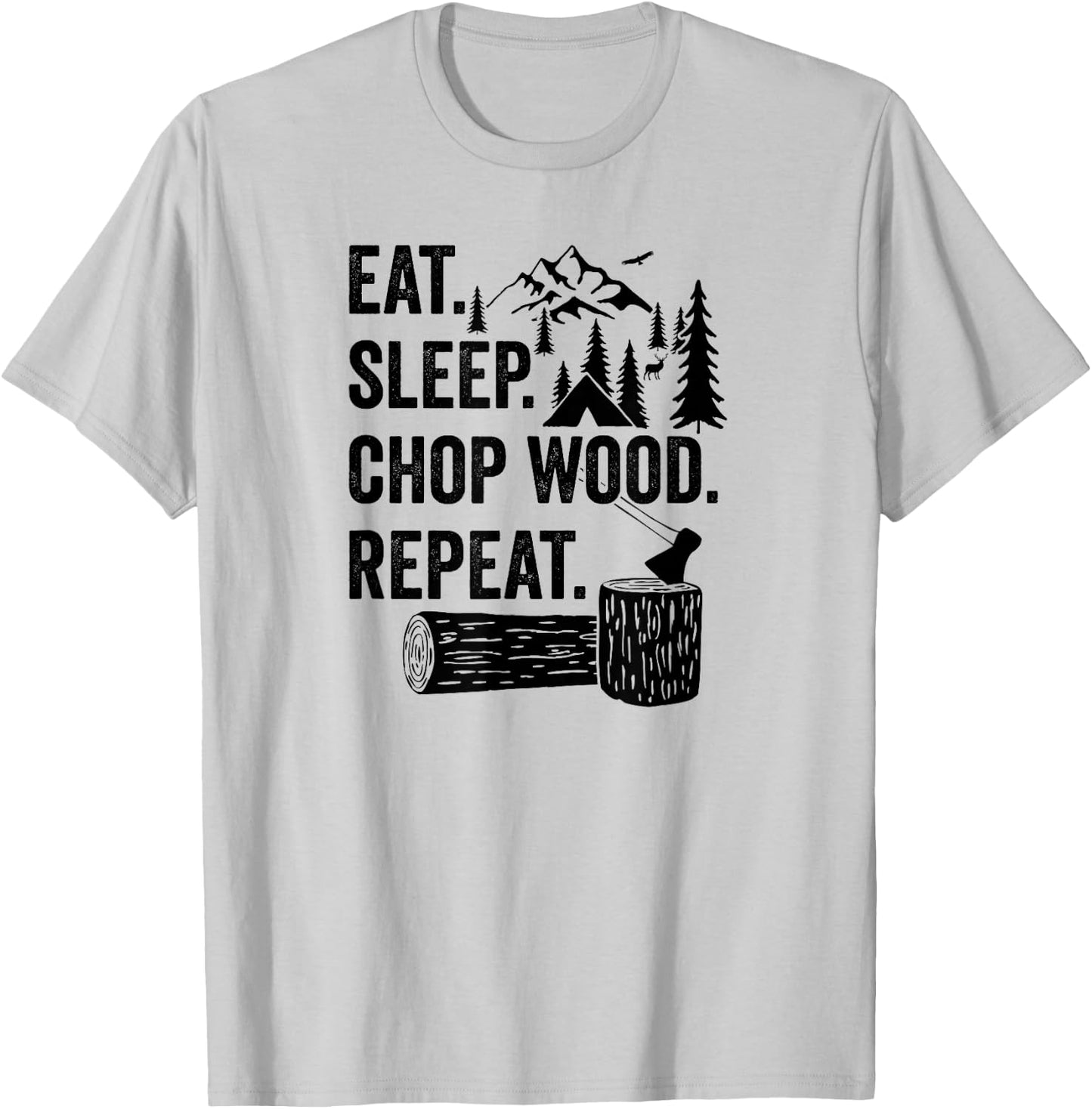 Chopping Wood Lumberjack Shirt for Arborist Tree Surgeon T-Shirt - T-Shirt | Ash