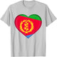 I Love Eritrea | Eritrean Flag Heart Outfit T-Shirt - T-Shirt | Ash