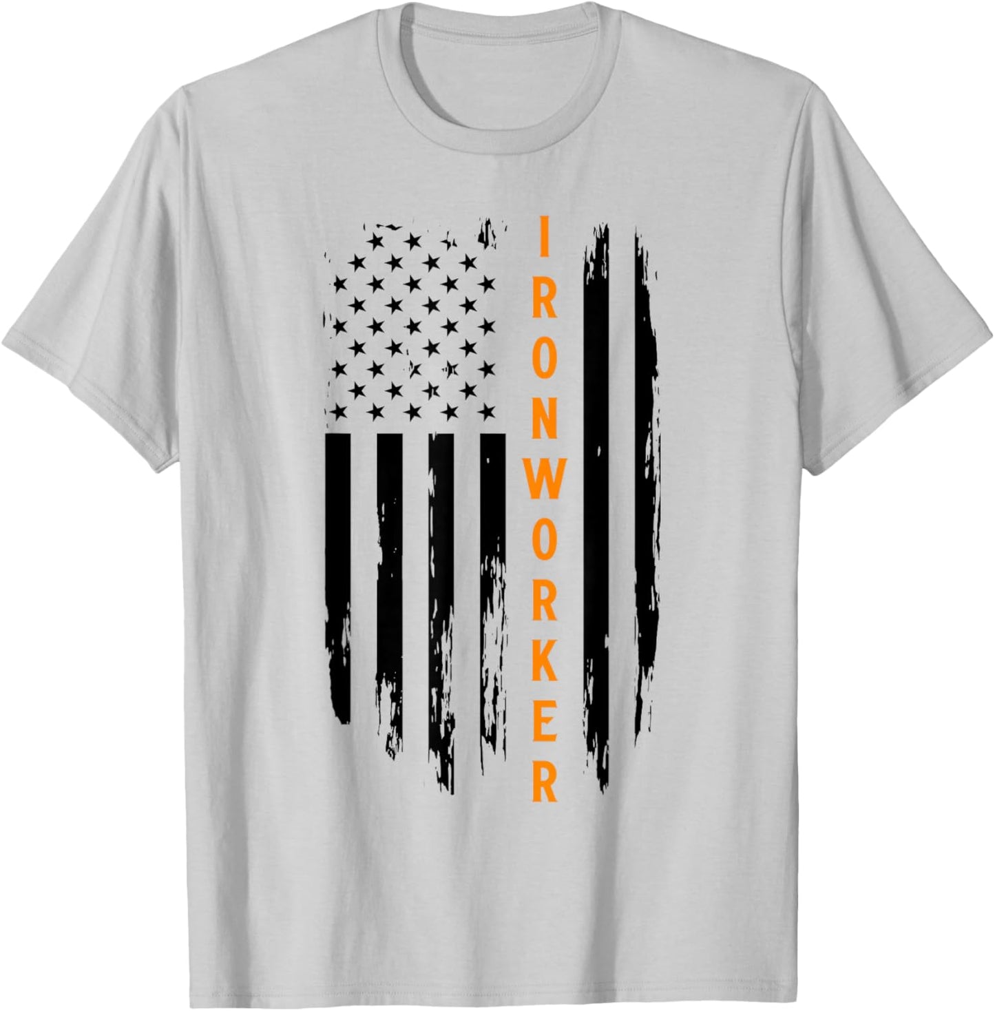 Blacksmith Ironworker USA Flag Erector Ironworking T-Shirt - T-Shirt | Ash