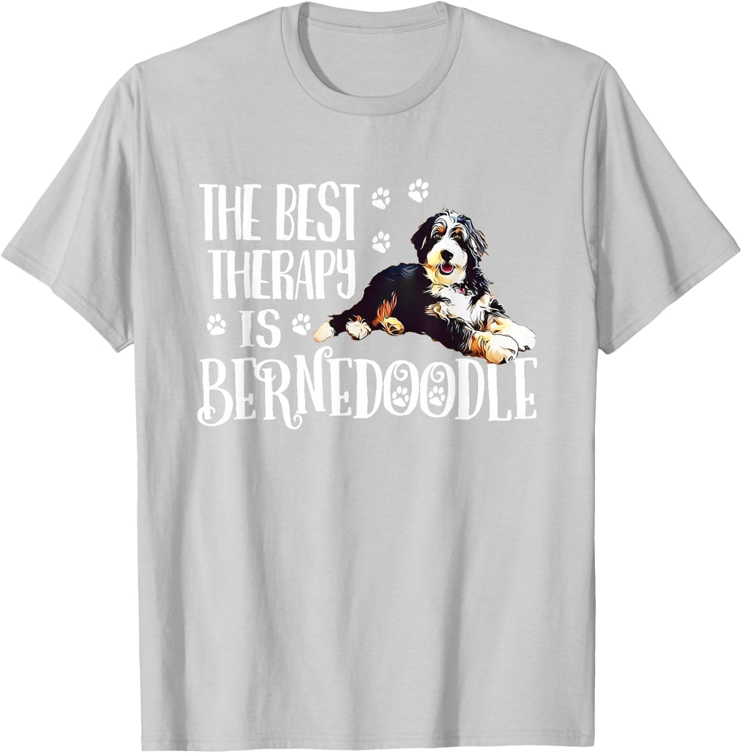 Cute Best Therapy Bernedoodle Dog Lover T-Shirt - T-Shirt | Ash