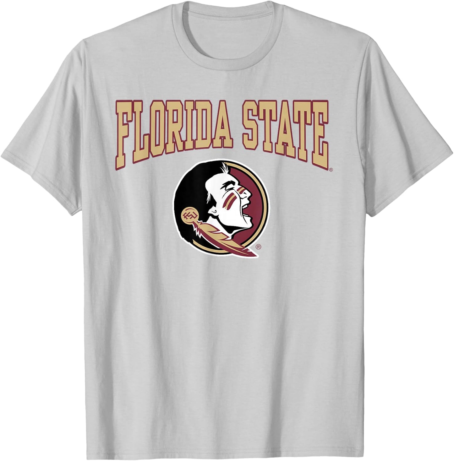 Florida State Seminoles Arch Logo Gray Officially Licensed T-Shirt - T-Shirt | Ash