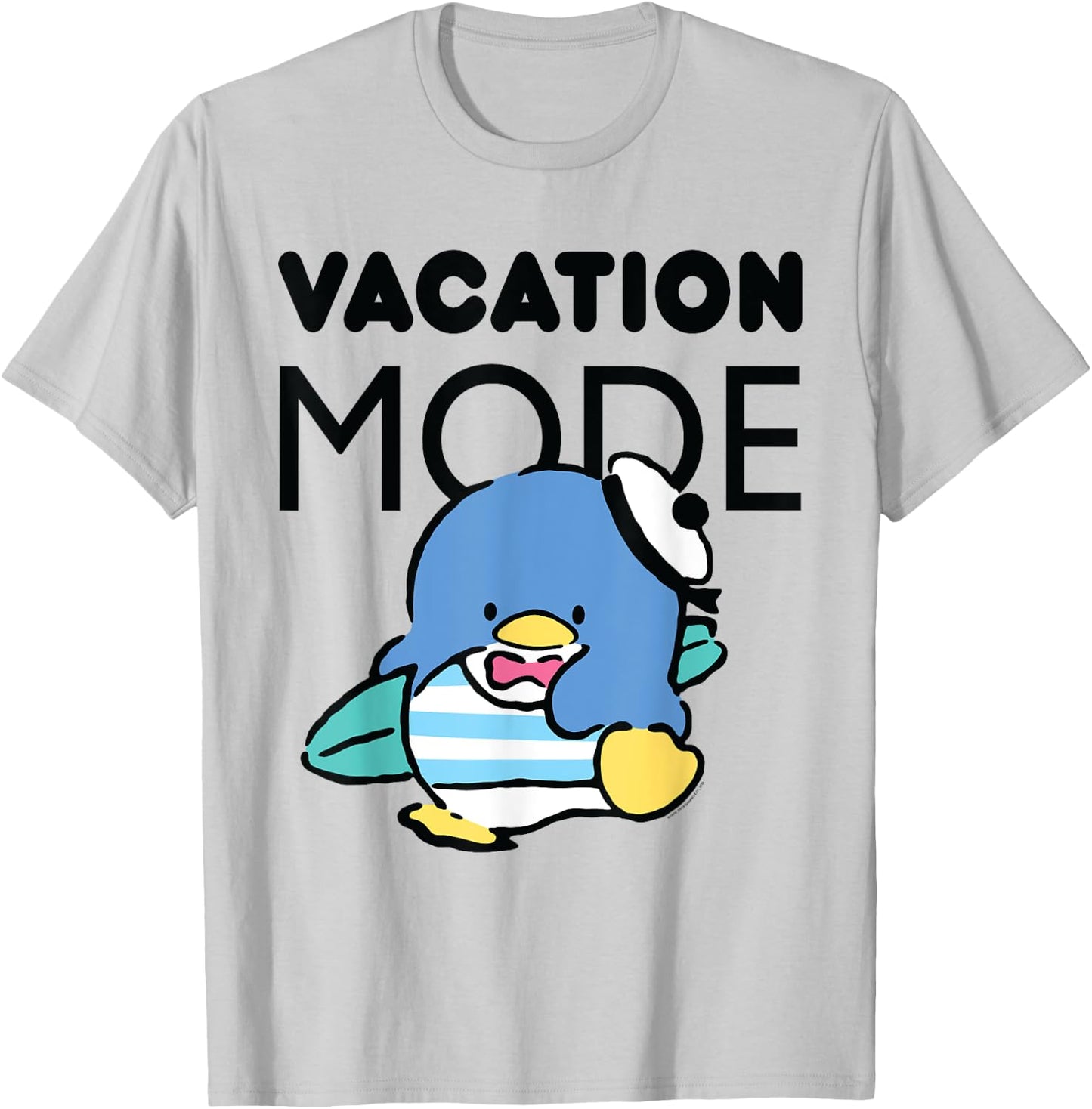 Tuxedosam Vacation Mode Surfer Surfing Penguin T-Shirt - T-Shirt | Ash