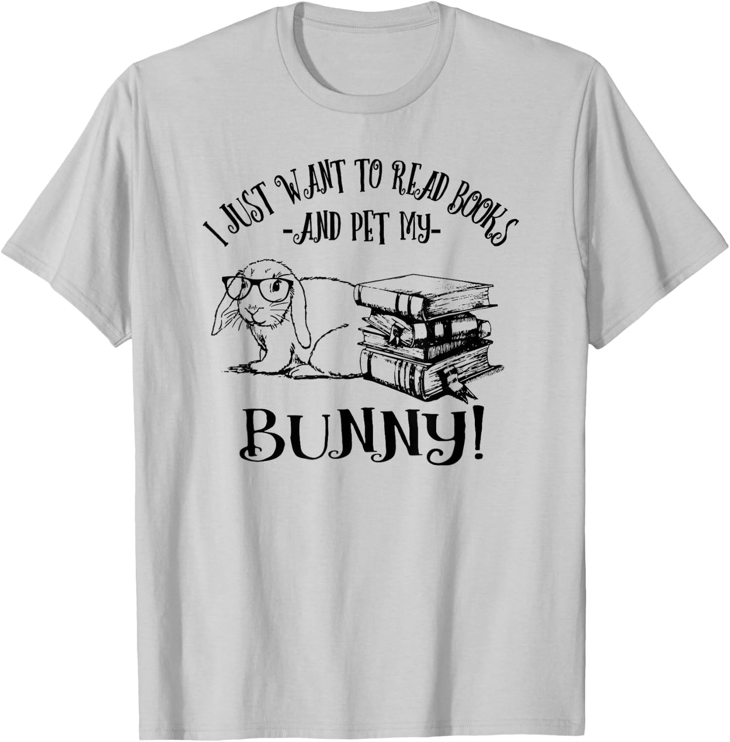 Girls Read Books Mini Holland Lop Bunny Rabbit Lover T-Shirt - T-Shirt | Ash