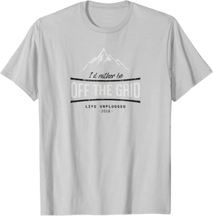 I'd Rather Be Off the Grid T-Shirt - T-Shirt | Ash