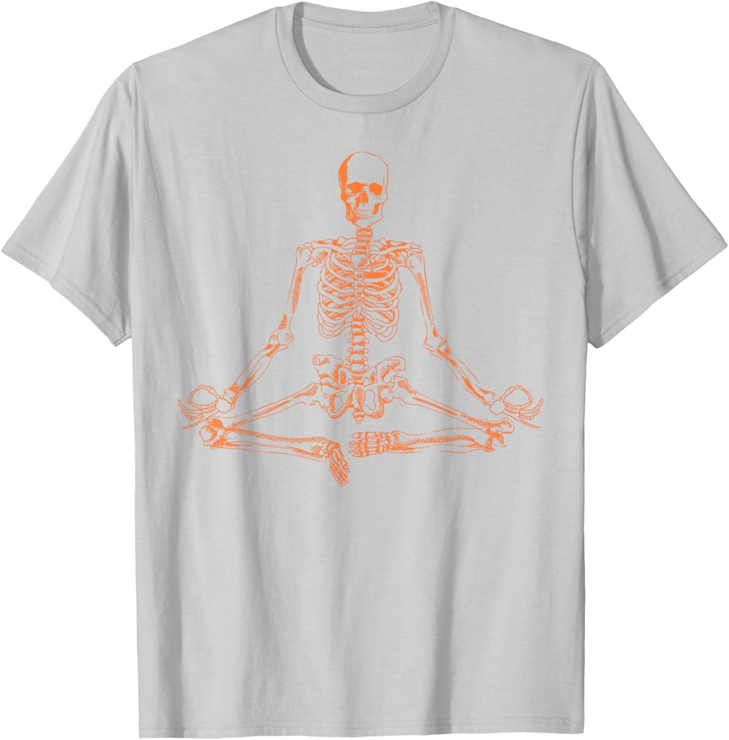 Halloween Meditating Skeleton Shirt | Funny Freaky Yoga Gift T-Shirt - T-Shirt | Ash