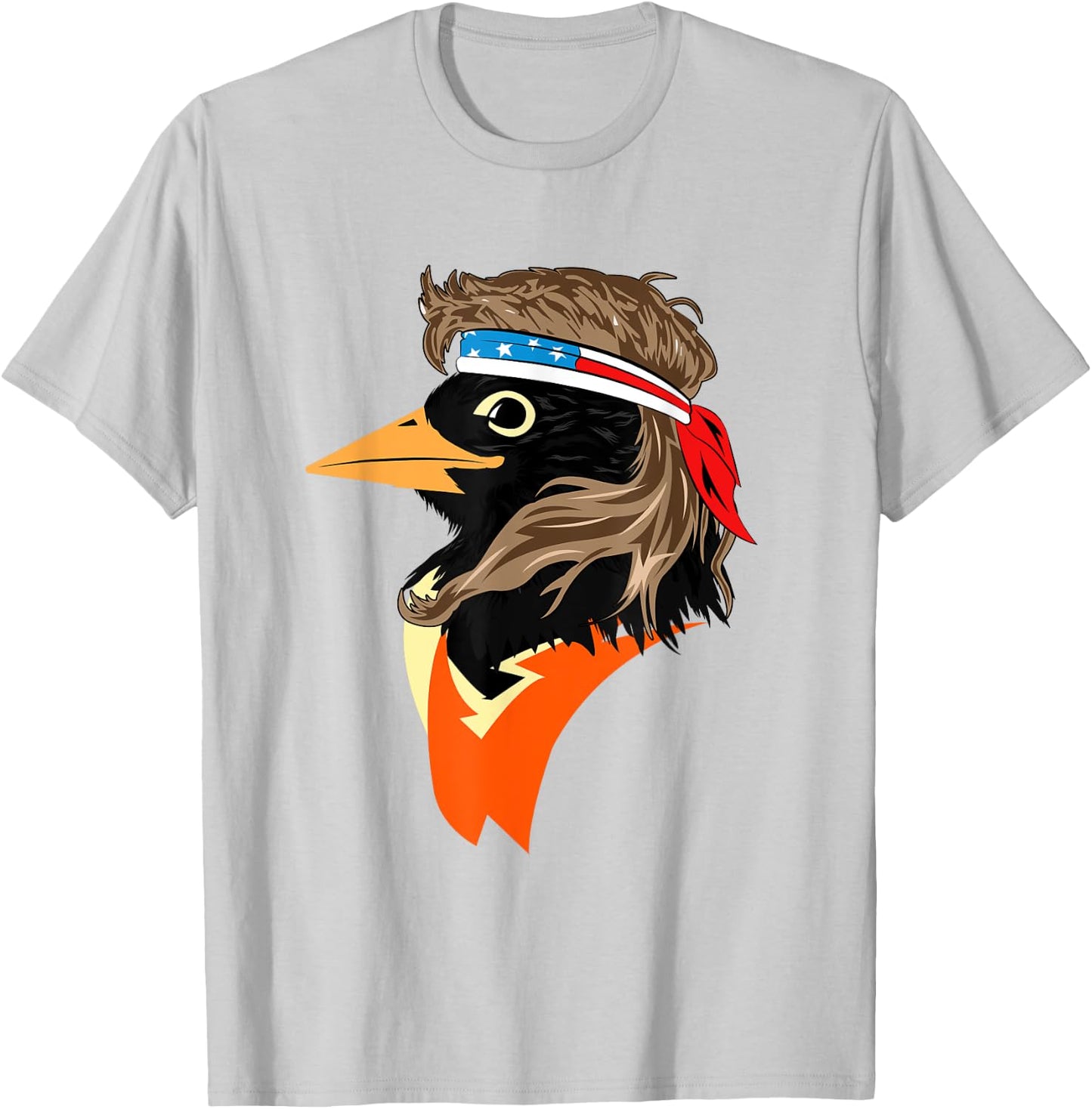 Oriole Bird American Hero Funny Trendy T-Shirt - T-Shirt | Ash