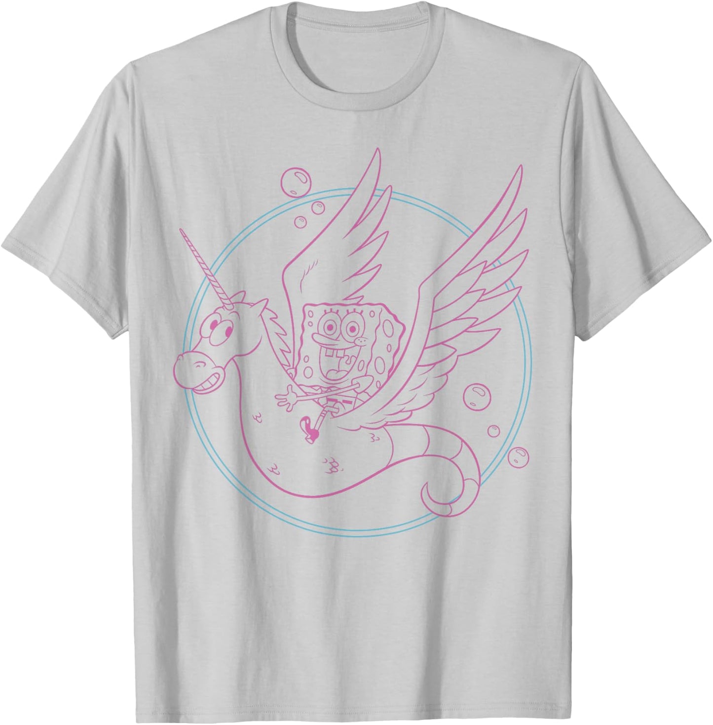 SpongeBob SquarePants Unicorn Seahorse Joy T-Shirt - T-Shirt | Ash