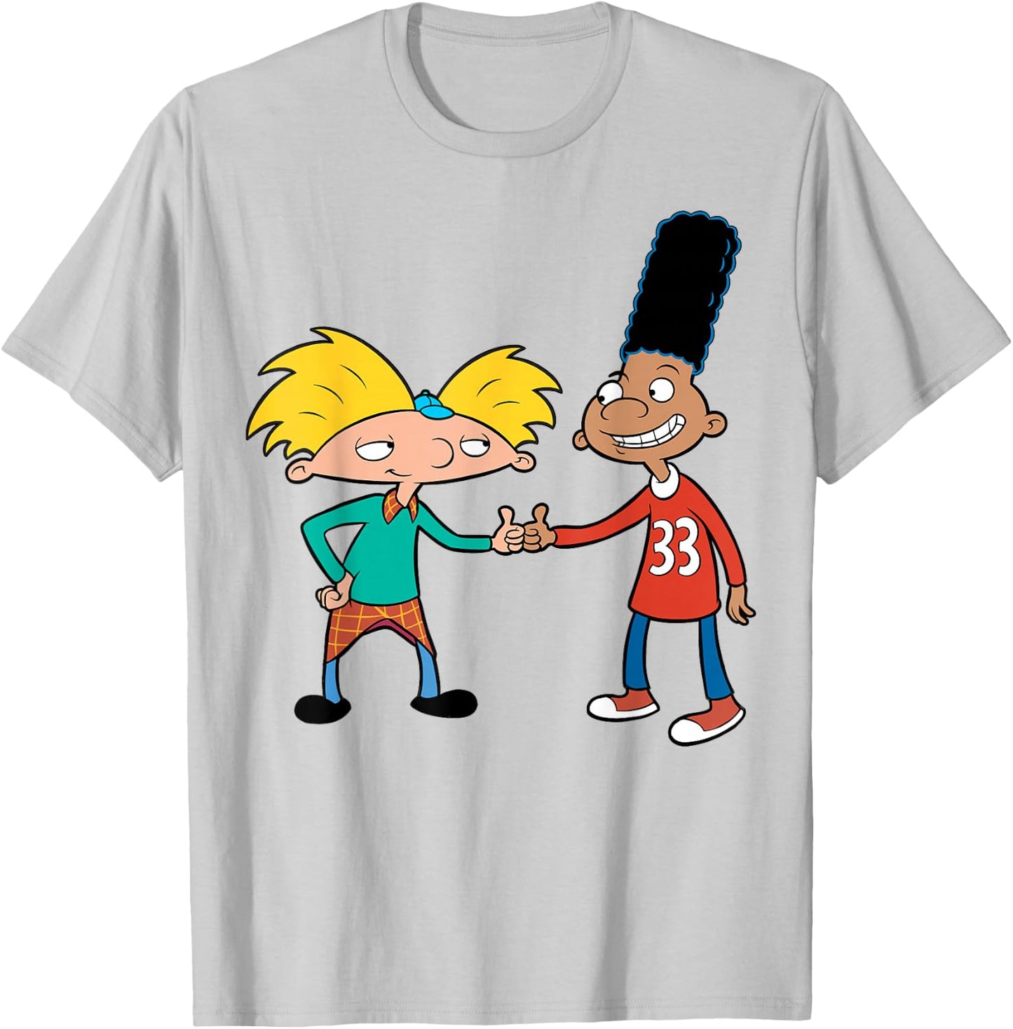 Nickelodeon Hey Arnold Gerald and Arnold Thumbs Up T-Shirt - T-Shirt | Ash