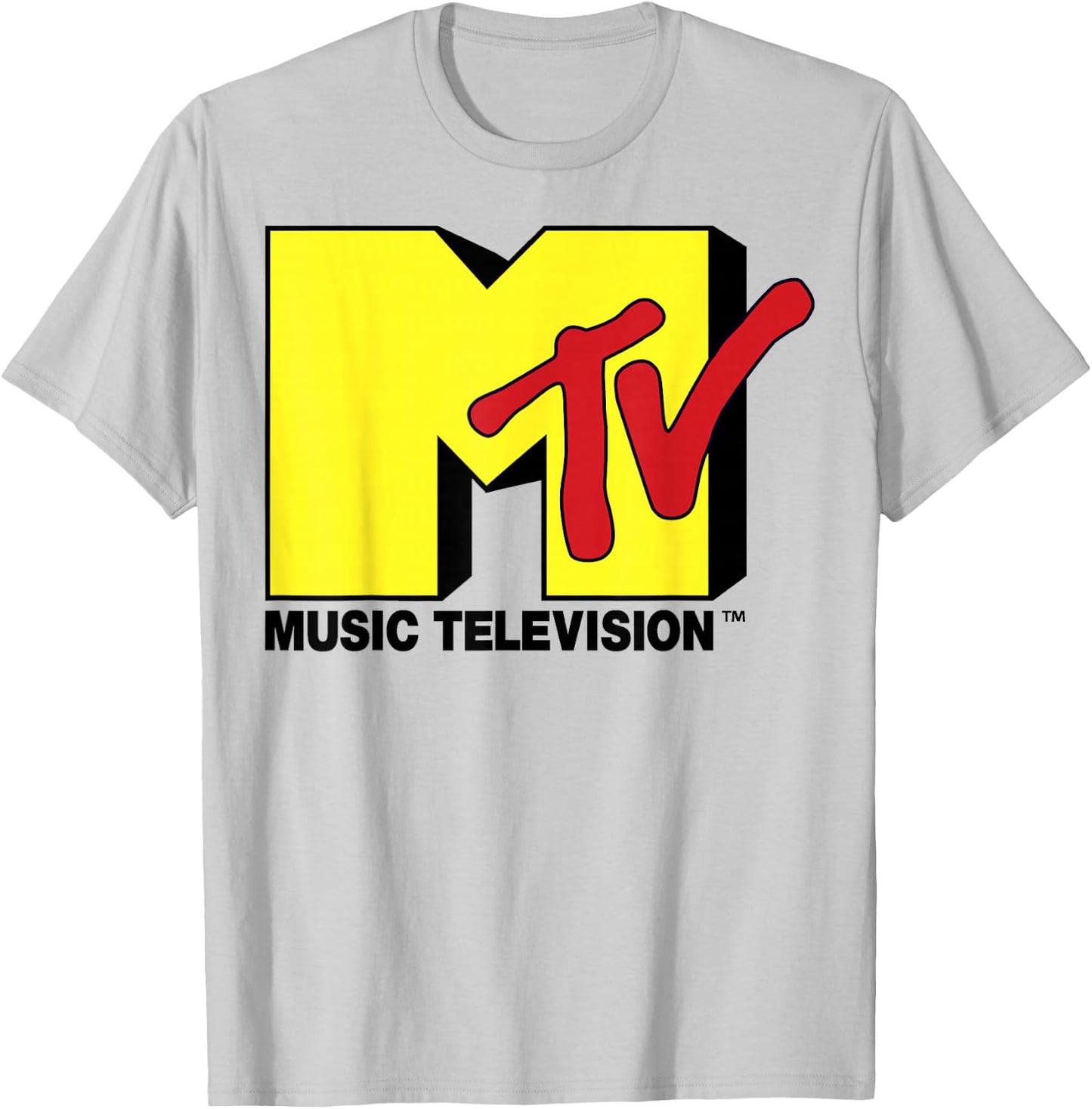 MTV Bright Yellow M & Red TV Logo Graphic T-Shirt - T-Shirt | Ash