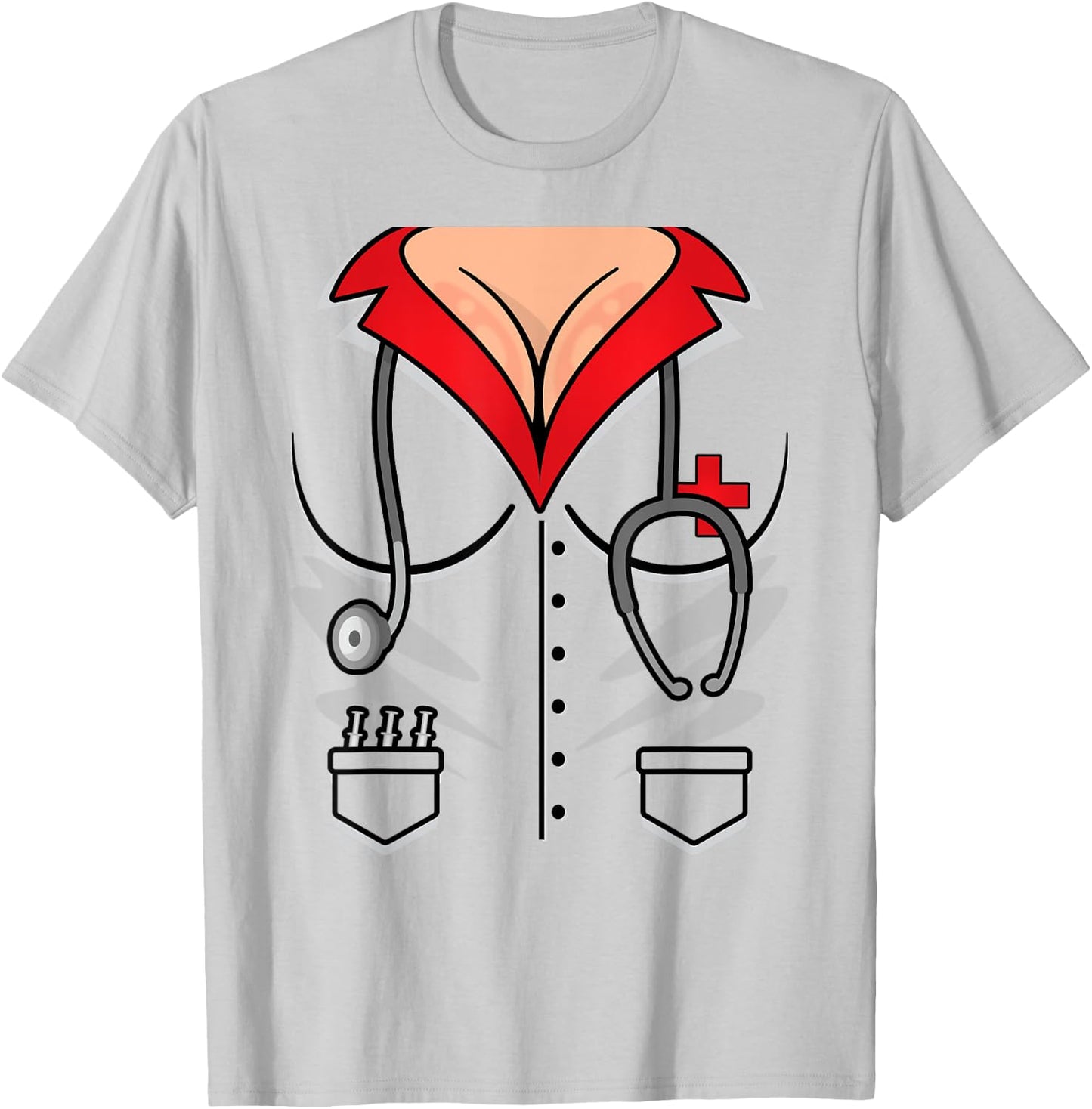 Sexy Nurse Costumes Naughty Nurse Costume Nurse Halloween T-Shirt - T-Shirt | Ash