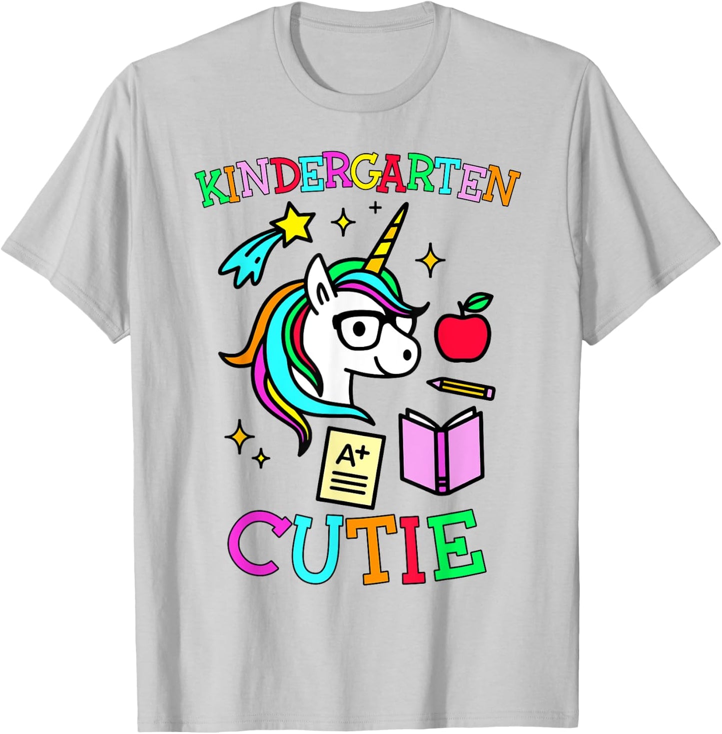 Kindergarten Cutie Unicorn Kindergarten Girl Gift T-Shirt - T-Shirt | Ash