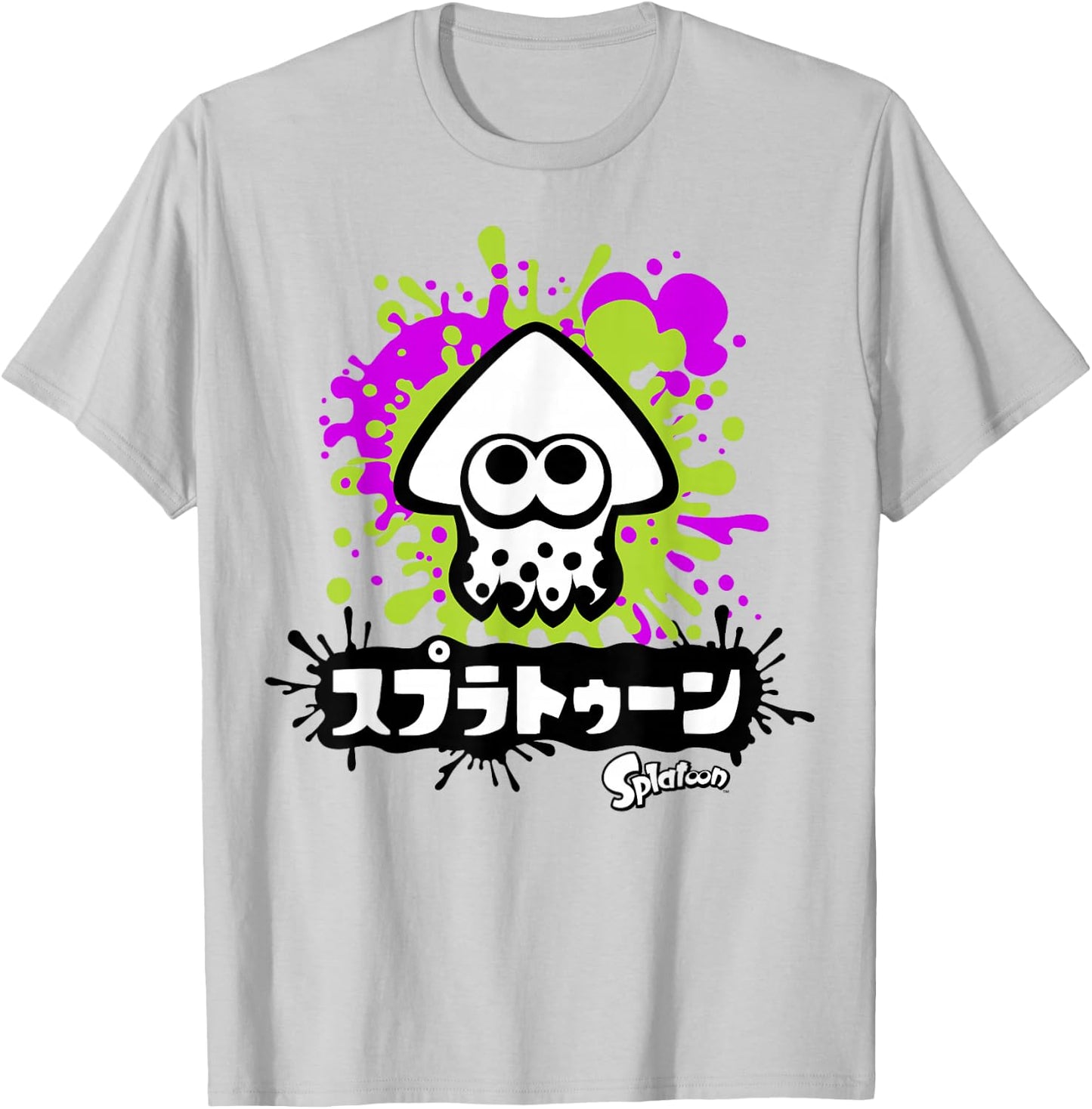 Nintendo Splatoon Inkling Text Splatter Graphic T-Shirt - T-Shirt | Ash