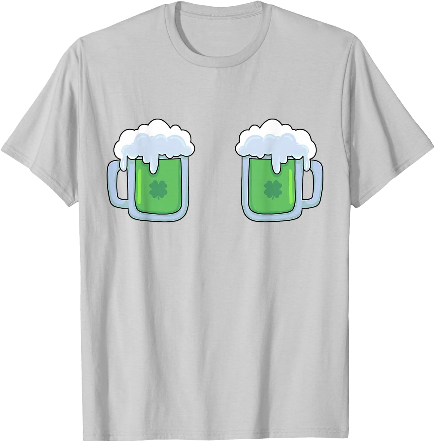 Funny St Patricks Day Drinking Irish Shamrock Green Beer Mug T-Shirt - T-Shirt | Ash