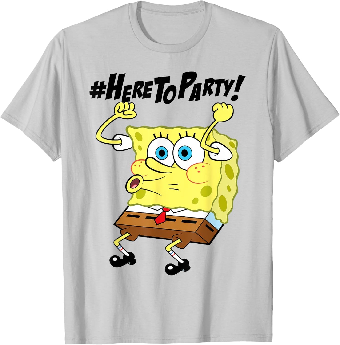 Spongebob SquarePants Here To Party T-Shirt - T-Shirt | Ash