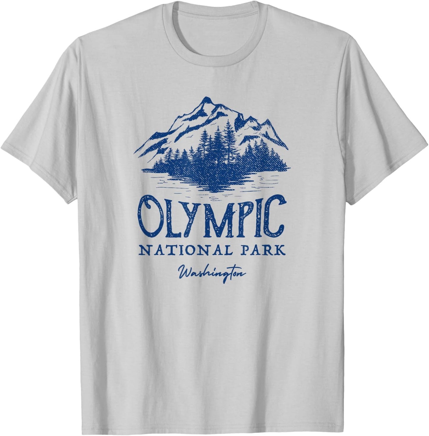 Vintage Olympic National Park Washington T-Shirt - T-Shirt | Ash