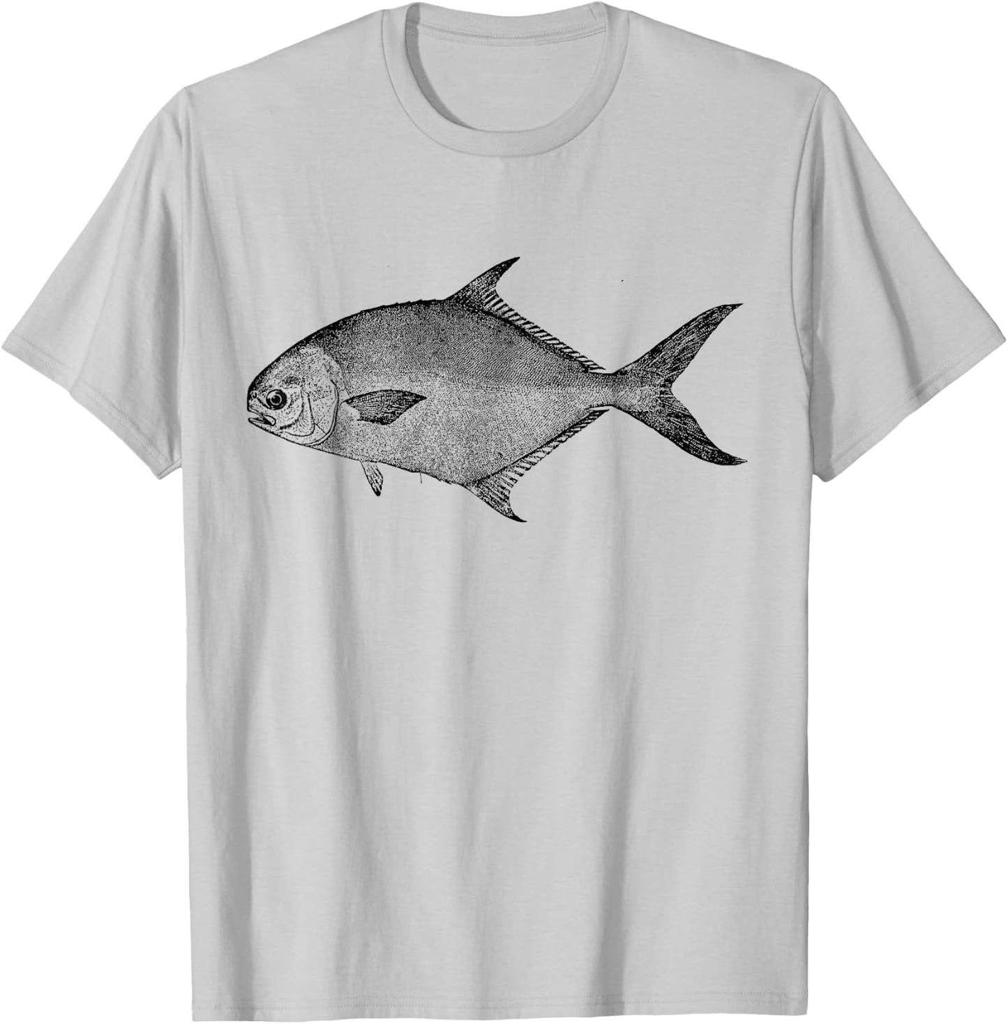 Pompano Retro Pompano Fish T-Shirt - T-Shirt | Ash