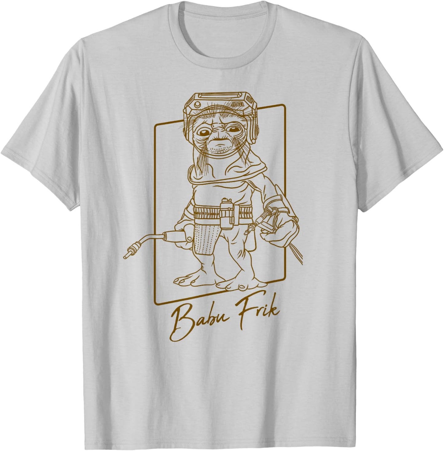 Star Wars The Rise Of Skywalker Babu Frik Outline T-Shirt - T-Shirt | Ash