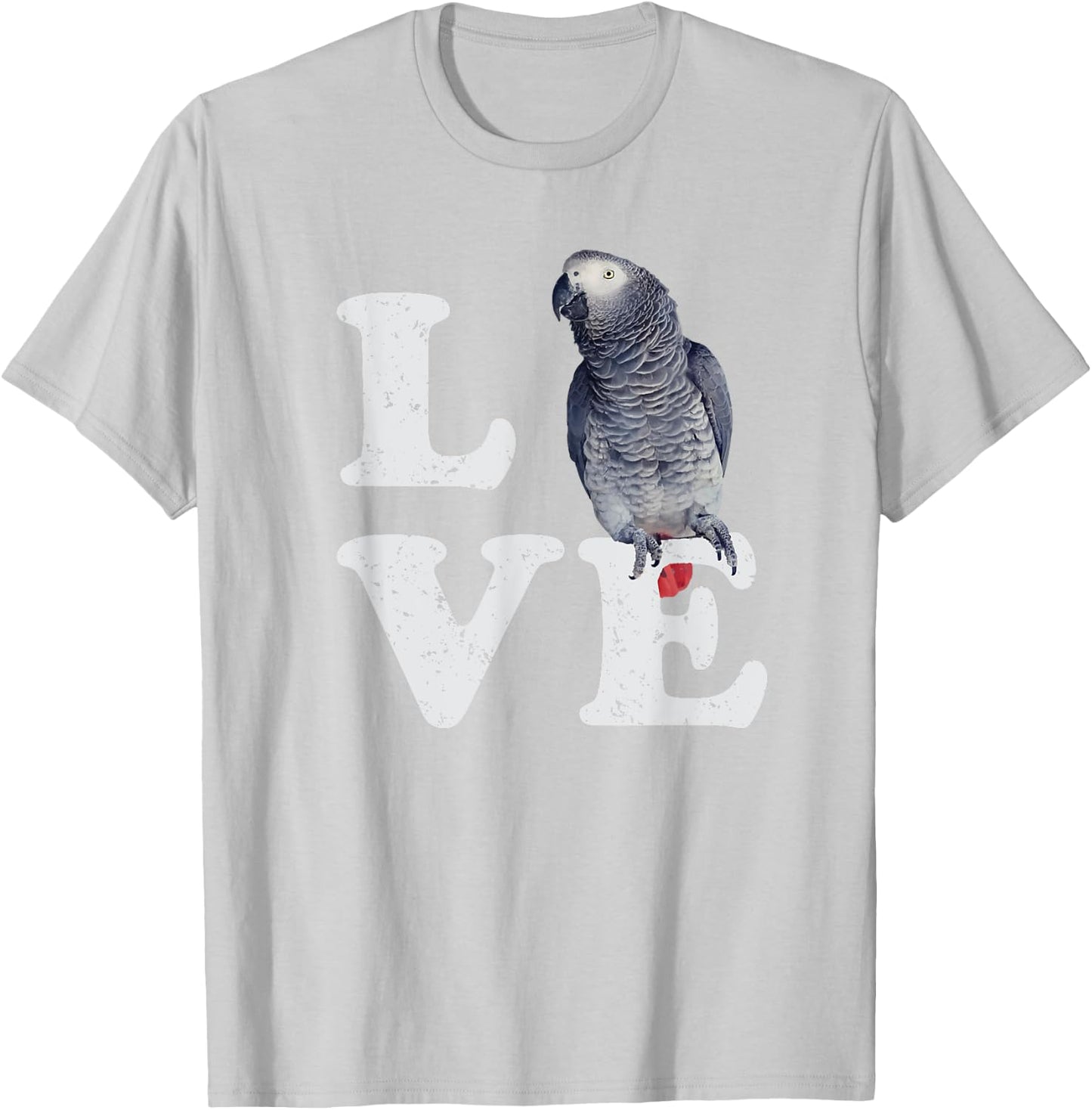 I Love My African Grey Parrot | Bird Lovers Gift T-Shirt - T-Shirt | Ash