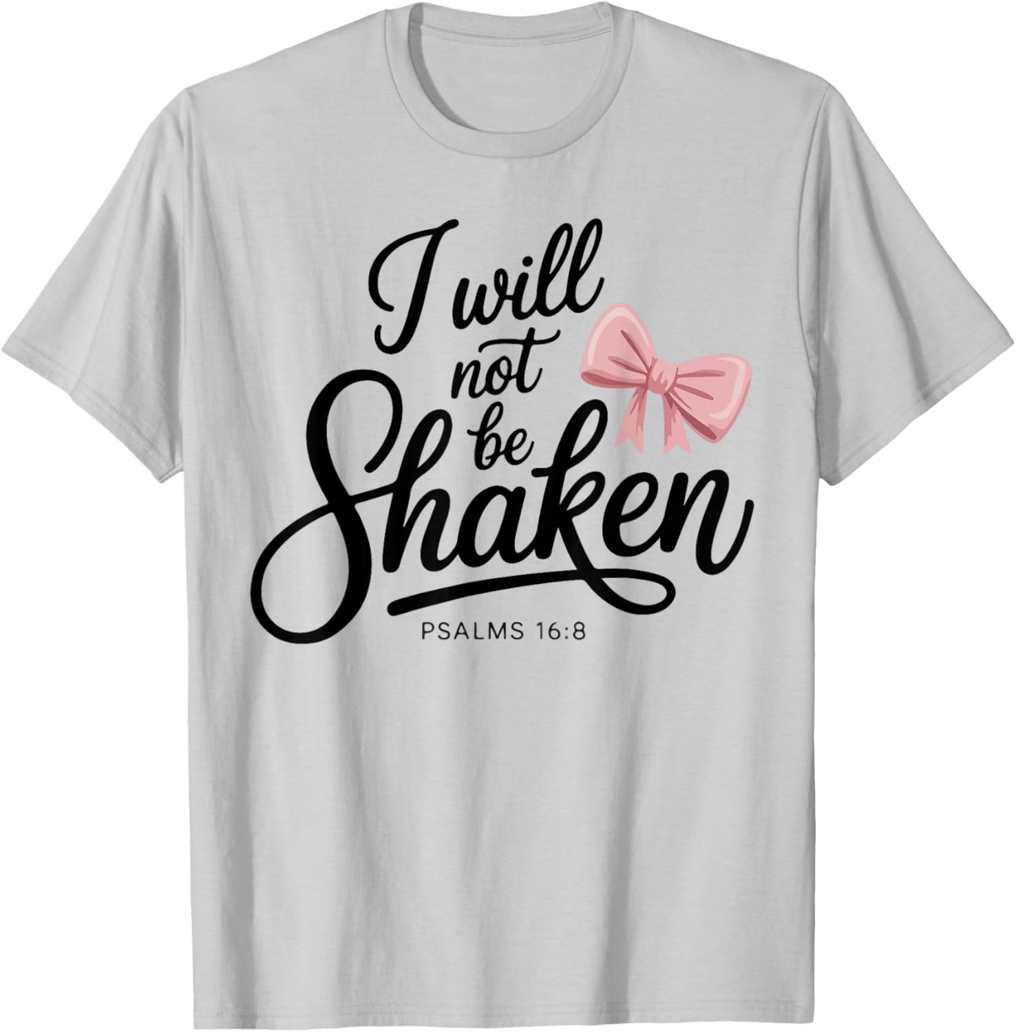 Cute Jesus I Will Not Be Shaken Bow Christian Girl Teen T-Shirt - T-Shirt | Ash