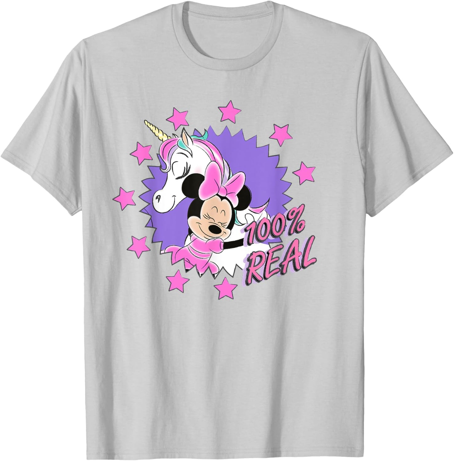 Disney Minnie Mouse Unicorn 100% Real T-Shirt - T-Shirt | Ash