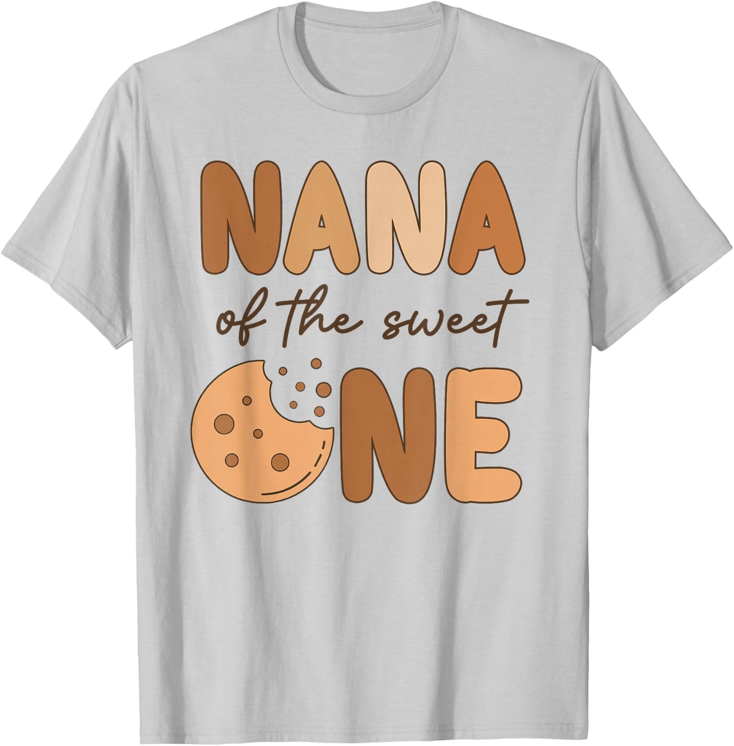 Nana Of The Sweet One Cookies and Milk Birthday Party T-Shirt - T-Shirt | Ash