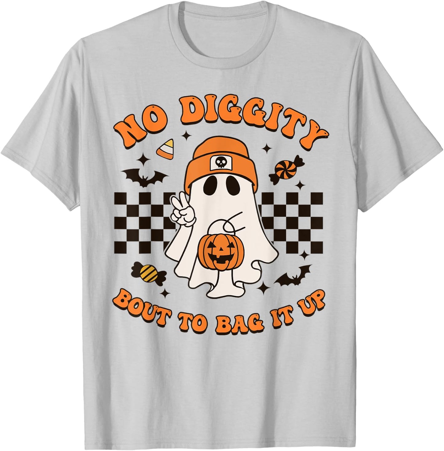 Halloween Ghost No Diggity Bout to Bag it Up Toddler Kids T-Shirt - T-Shirt | Ash