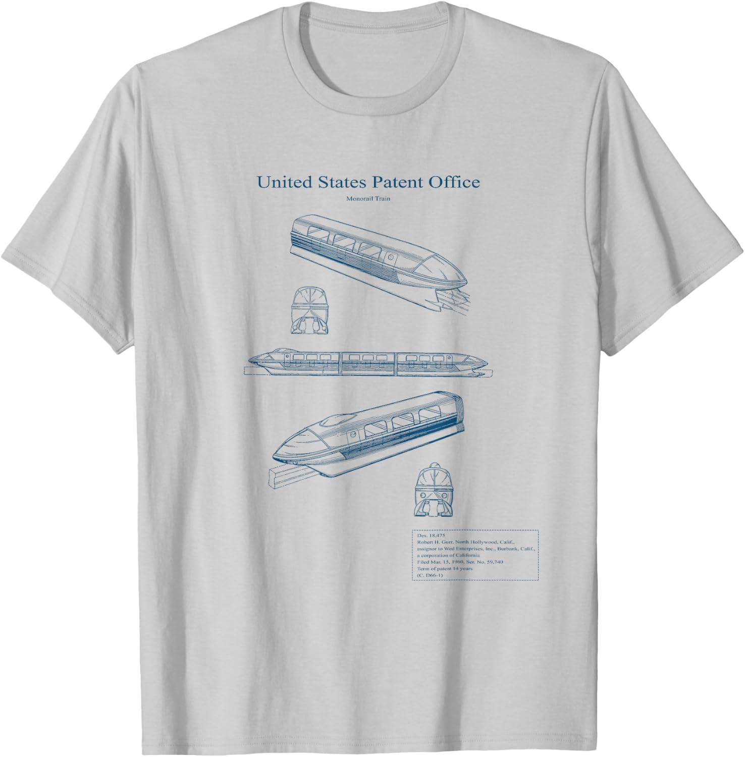 Monorail Blue Print T-Shirt - T-Shirt | Ash