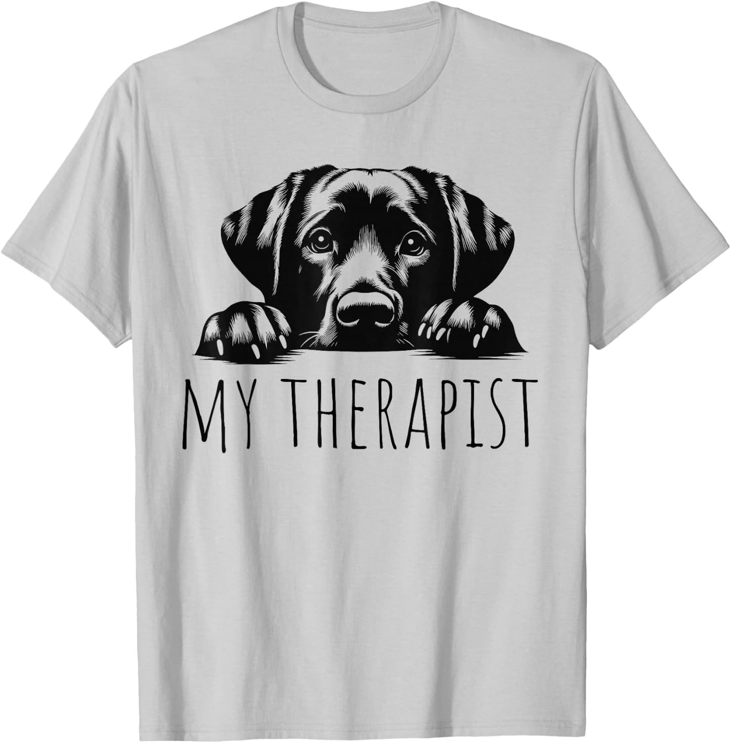 LABLOVE -Adult Dog Lovers All Ages Grey Cartoon Modern Classic Fit Round Collar Short Sleeve T-Shirt - T-Shirt | Ash