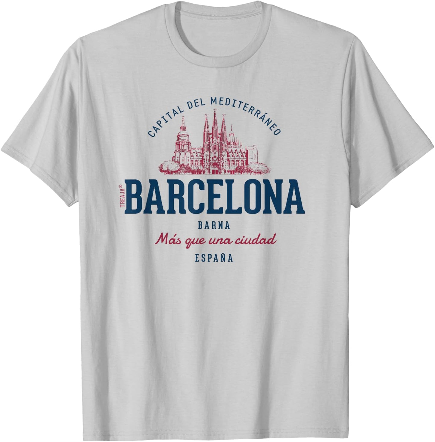 Spain Retro Styled Vintage Barcelona T-Shirt - T-Shirt | Ash