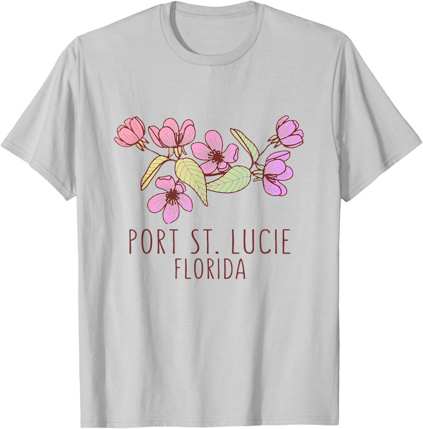 Port St. Lucie Florida Wildflowers | Port Saint Lucie FL T-Shirt - T-Shirt | Ash