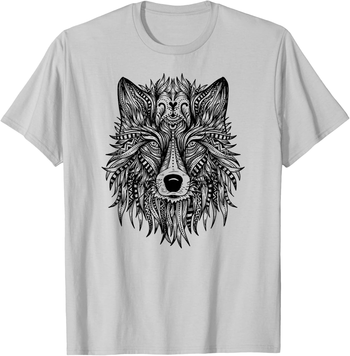 Mandala Wolf Tattoo Art Wolves Lover Shirt Girls Women T-Shirt - T-Shirt | Ash