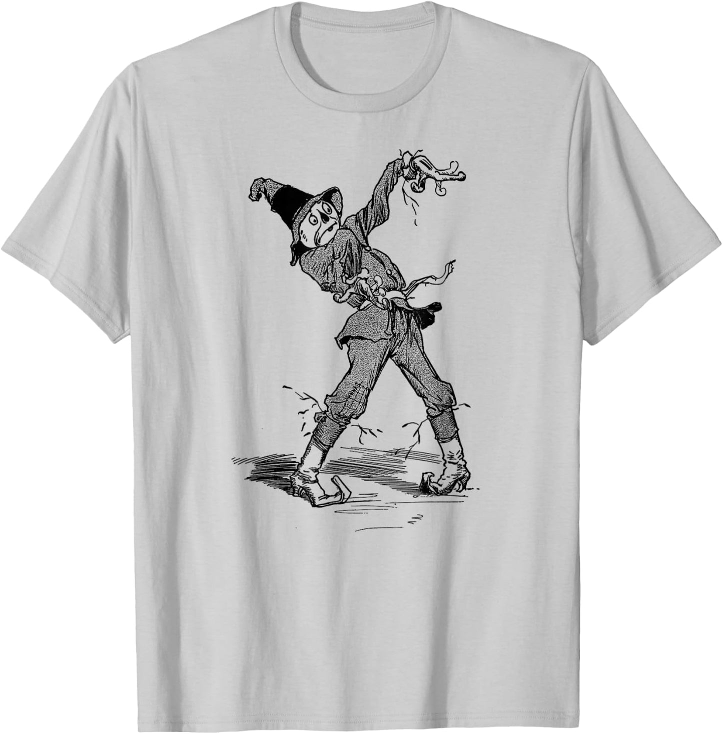 The Land of OZ Vintage Art Halloween Wizard of OZ Scarecrow T-Shirt - T-Shirt | Ash