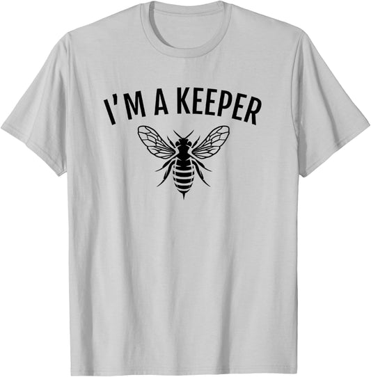 I'm a (Bee)Keeper - Funny Beekeeper, Beekeeping T-Shirt - T-Shirt | Ash