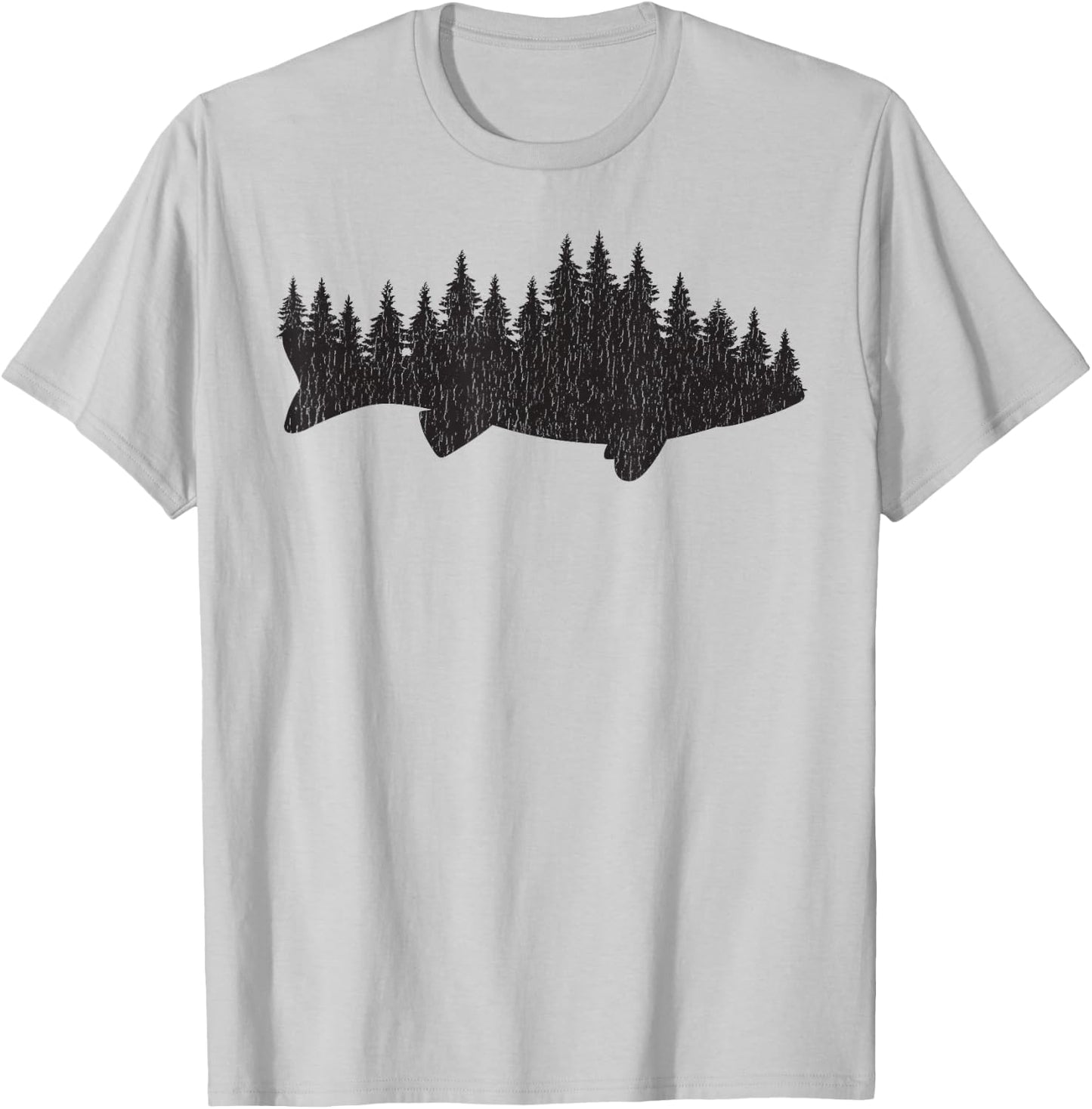 Walleye Fishing Sauger Fisherman Pine Forest T-Shirt - T-Shirt | Ash
