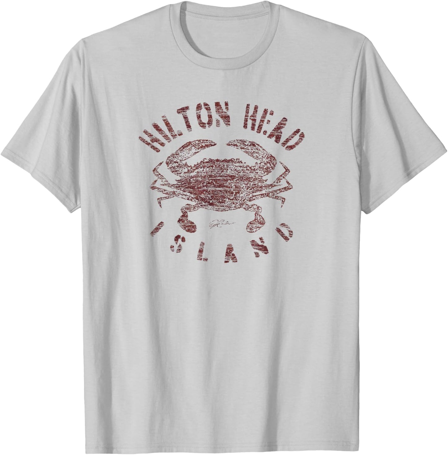 JCombs: Hilton Head Island, Atlantic Blue Crab (Distressed) T-Shirt - T-Shirt | Ash