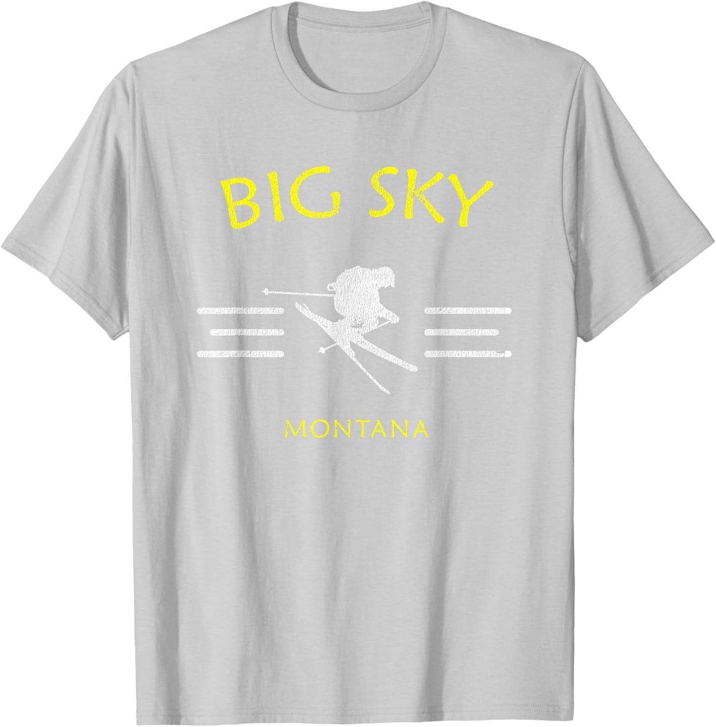 Big Sky Skiing Montana Ski T-Shirt - T-Shirt | Ash