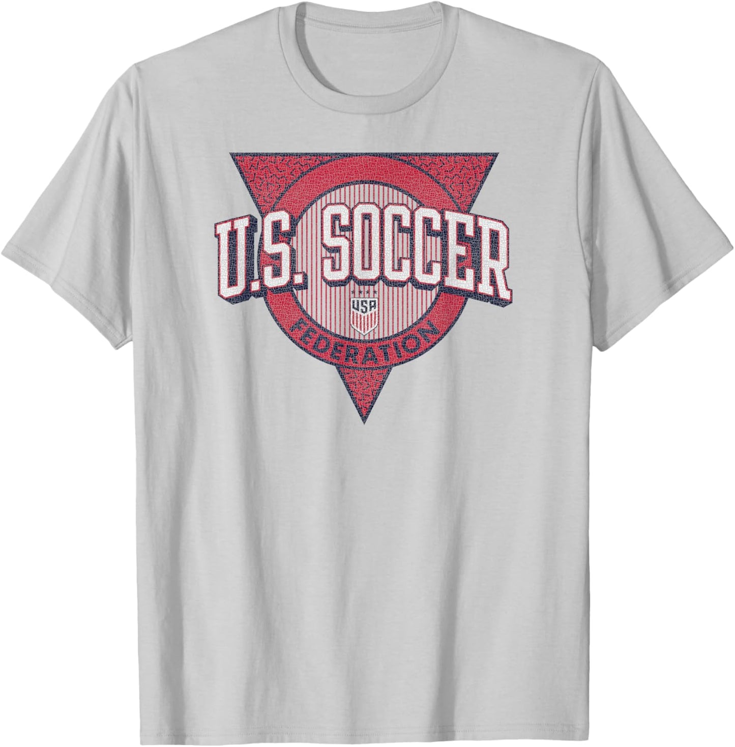 U.S. Soccer Retro Triblock Gray USWNT Officially Licensed T-Shirt - T-Shirt | Ash