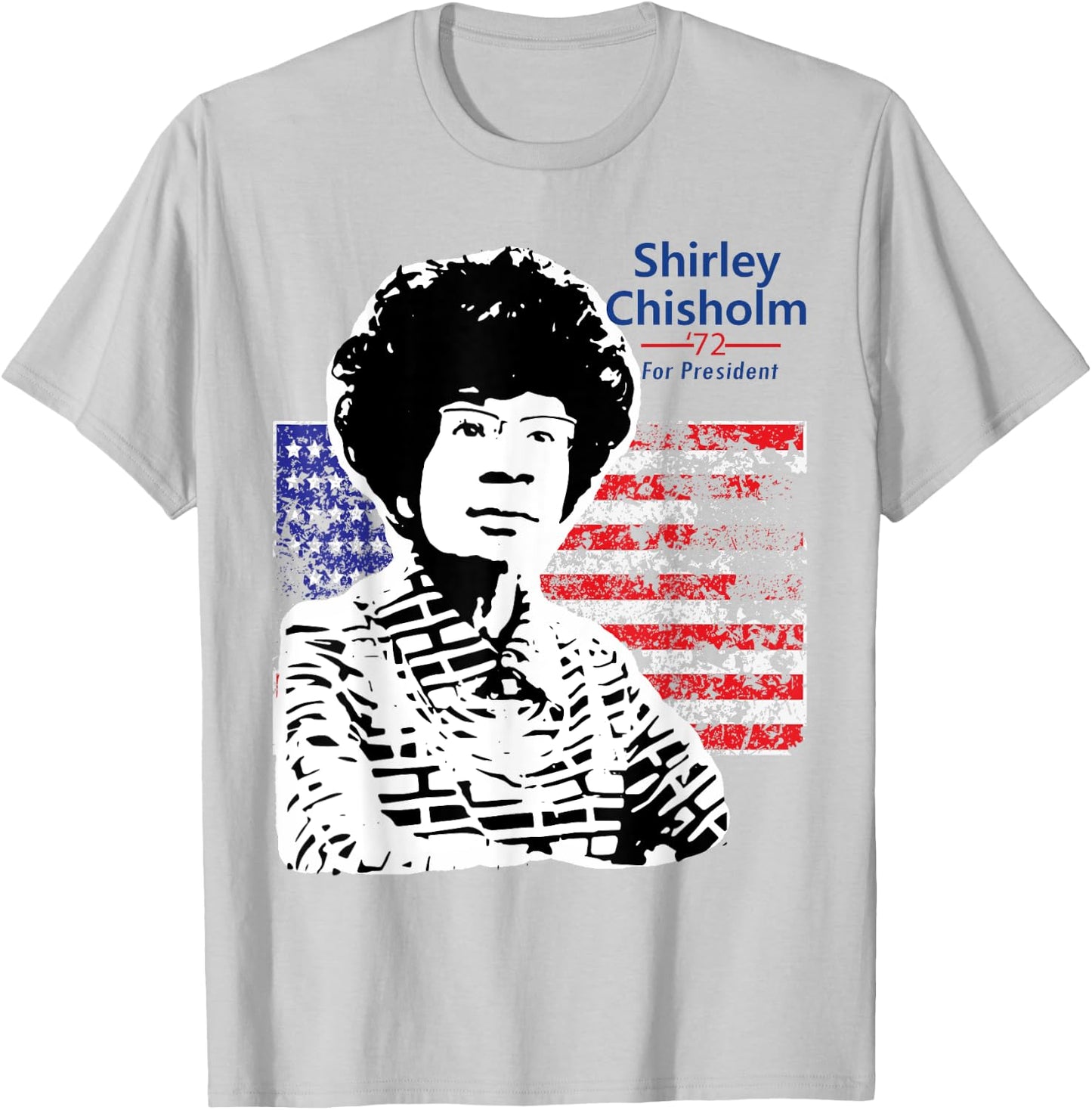 Shirley Chisholm For President 1972 With American Flag Kids Men T-Shirt - T-Shirt | Ash