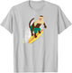 Cute Surfing Capuchin Monkey T-Shirt - T-Shirt | Ash