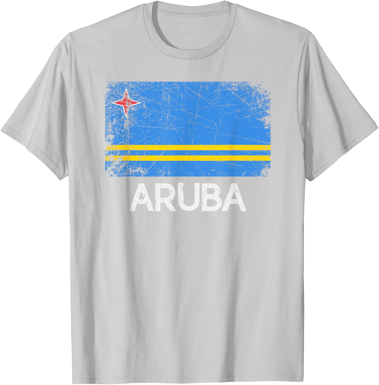 Aruban Flag | Vintage Made In Aruba Gift T-Shirt - T-Shirt | Ash