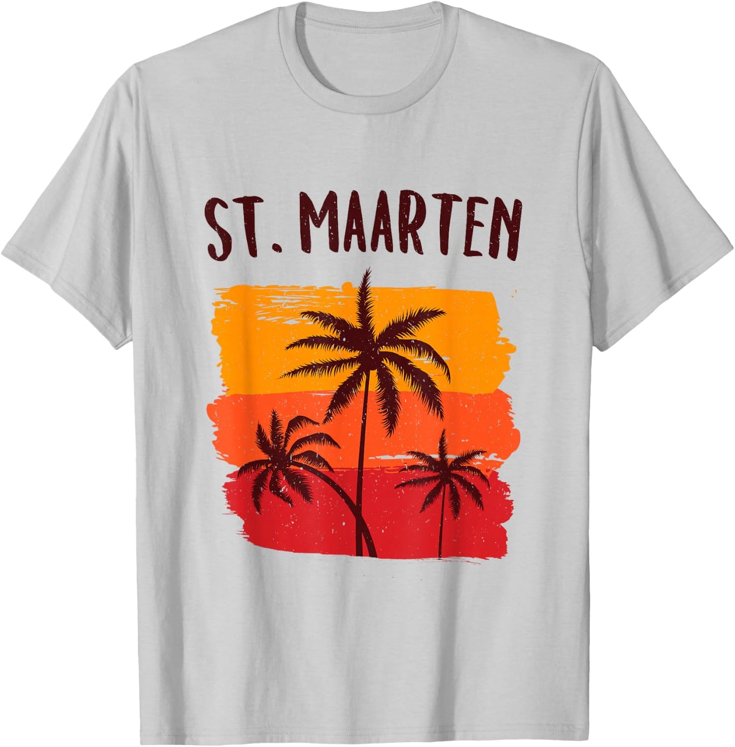 St. Maarten Retro Tropical Cruise Vacation Souvenir Graphic T-Shirt - T-Shirt | Ash