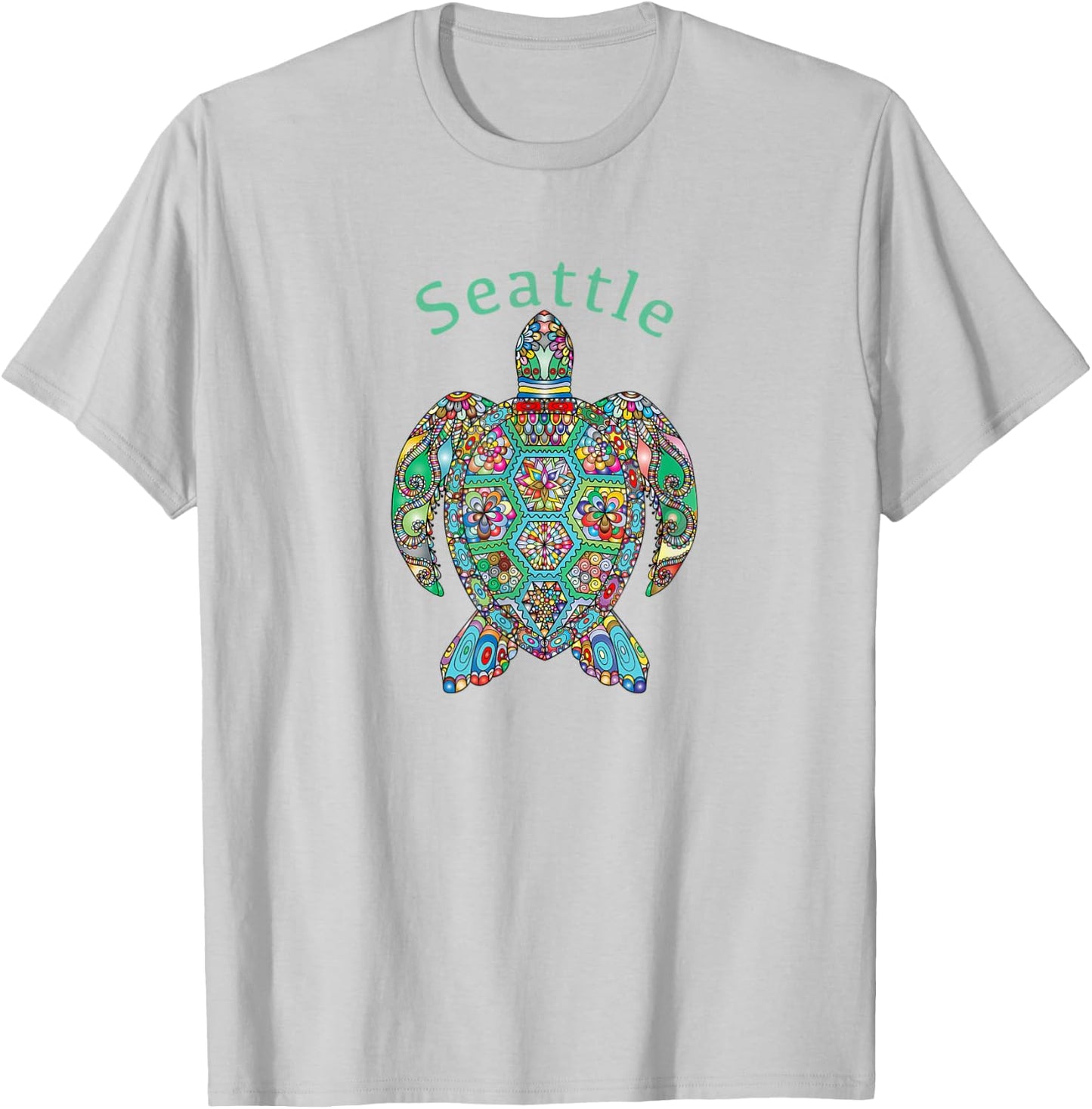 Seattle Tribal Turtle Gift T-Shirt - T-Shirt | Ash
