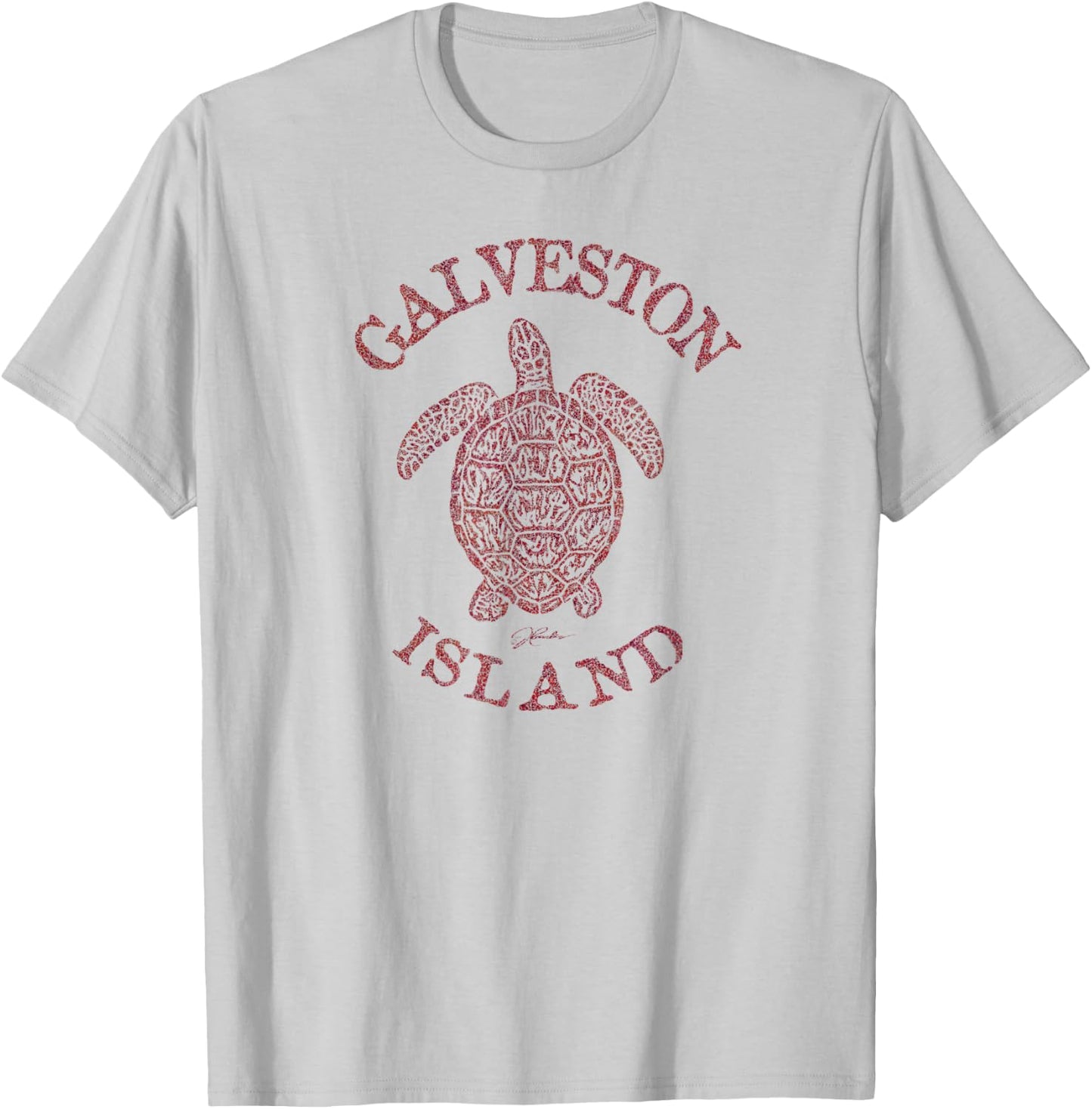 JCombs: Galveston Island, TX, Sea Turtle (Distressed) T-Shirt - T-Shirt | Ash