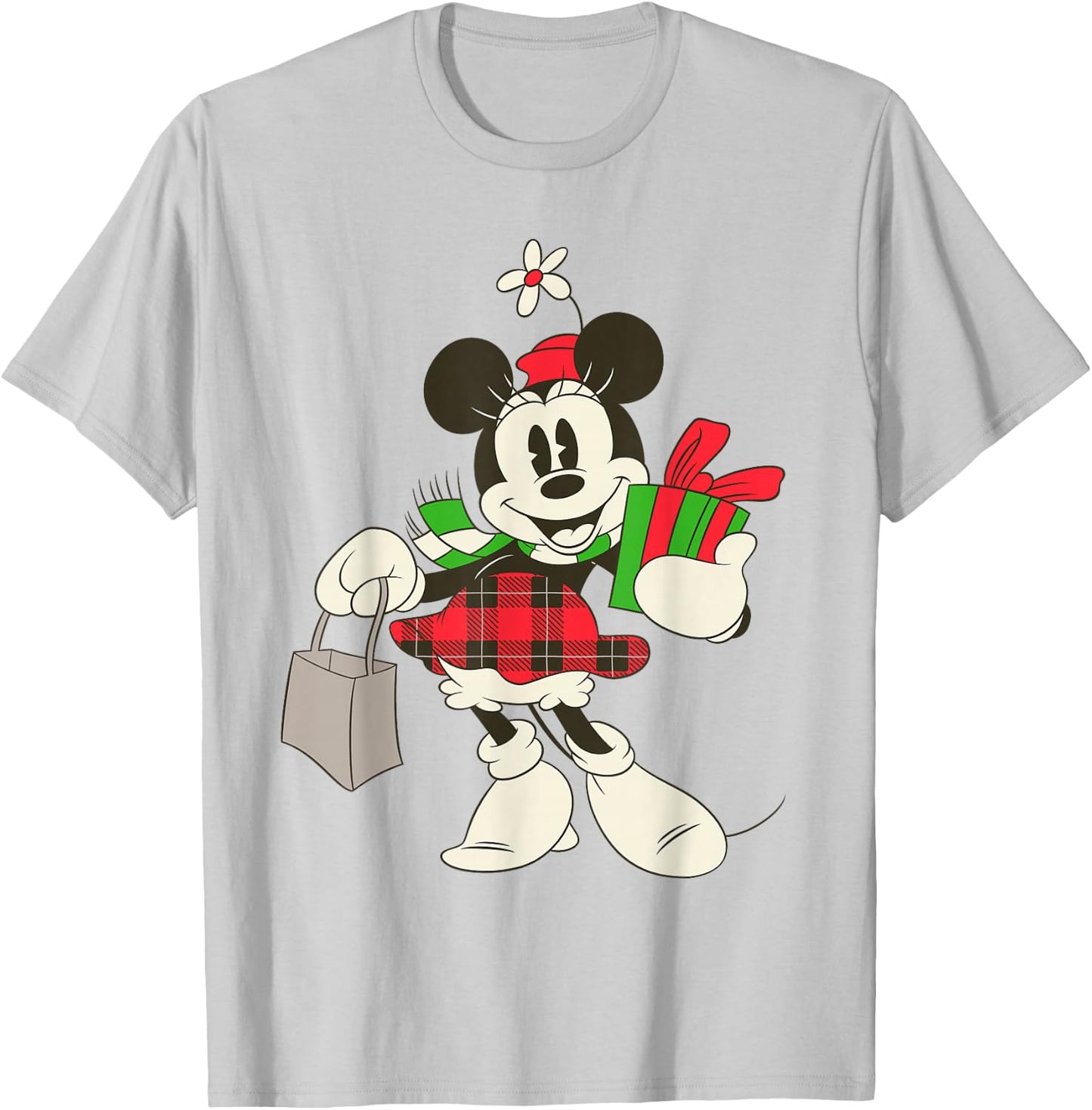 Disney Vintage Minnie Mouse Retro Holiday Short Sleeve T-Shirt - T-Shirt | Ash