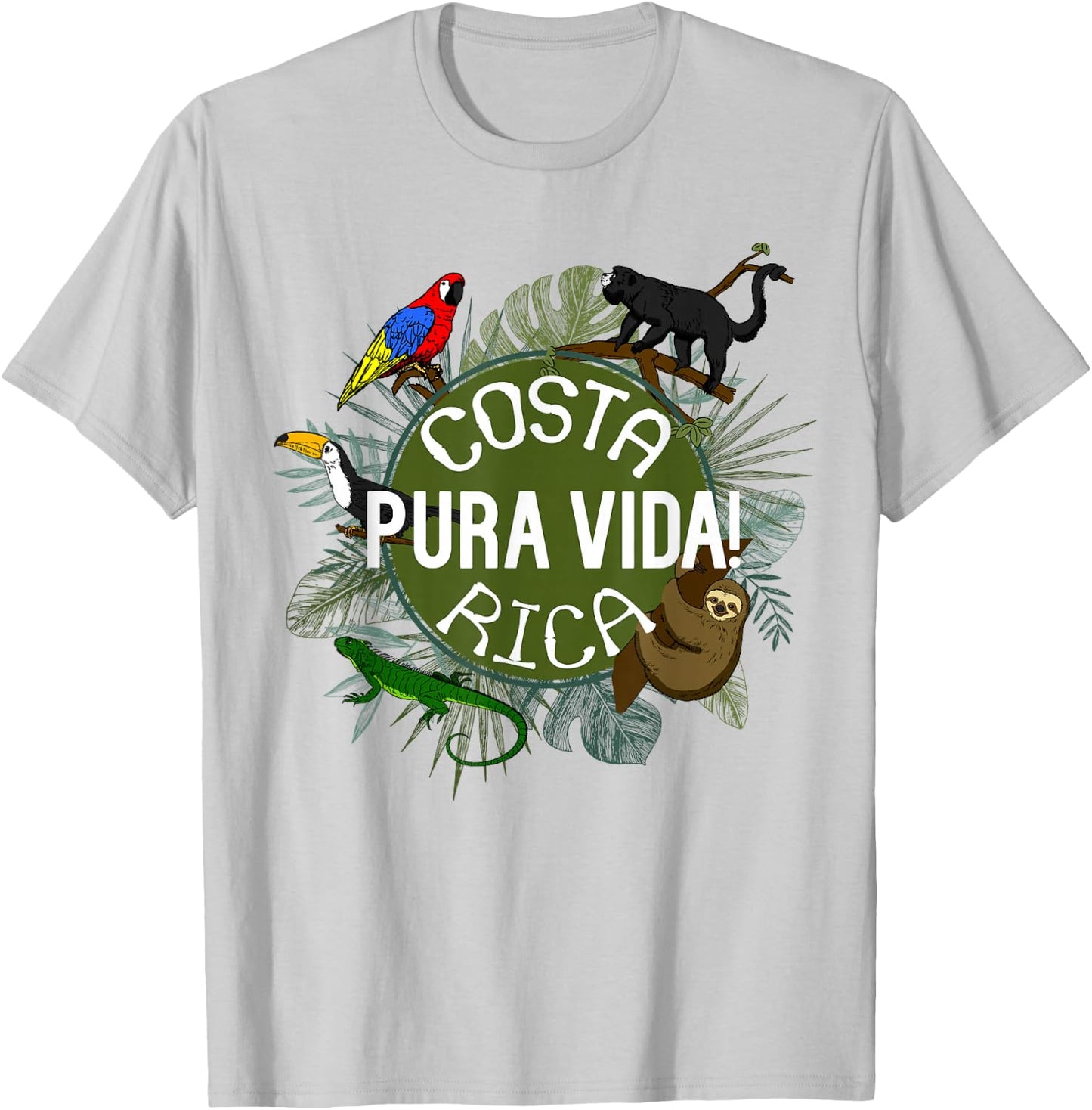 Pura Vida Costa Rica ! Party Animals! T-Shirt - T-Shirt | Ash